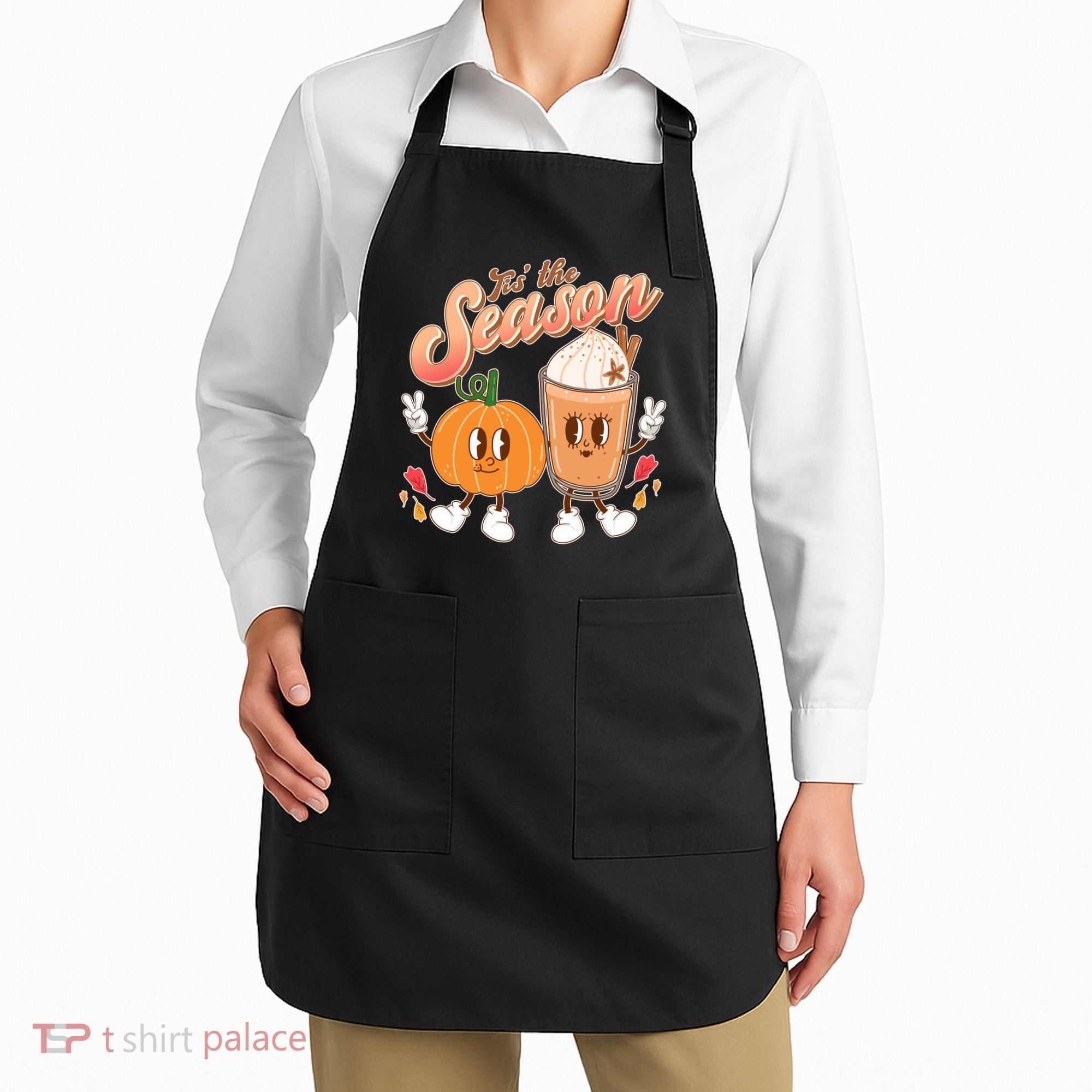 Cute Retro Fall Pumpkin Spice Tis The Season Apron