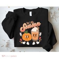 Cute Retro Fall Pumpkin Spice Tis The Season Sweatshirt thumb 2