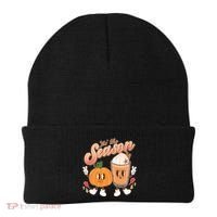 Cute Retro Fall Pumpkin Spice Tis The Season Beanie thumb 0