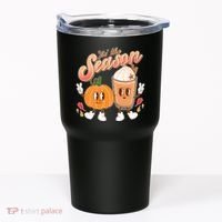 Cute Retro Fall Pumpkin Spice Tis The Season Tumbler thumb 0