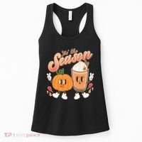 Cute Retro Fall Pumpkin Spice Tis The Season Women's Tank Top thumb 0