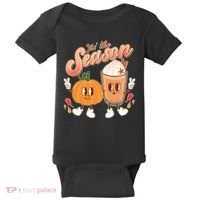 Cute Retro Fall Pumpkin Spice Tis The Season Baby Bodysuit thumb 0