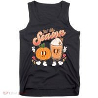 Cute Retro Fall Pumpkin Spice Tis The Season Tank Top thumb 0
