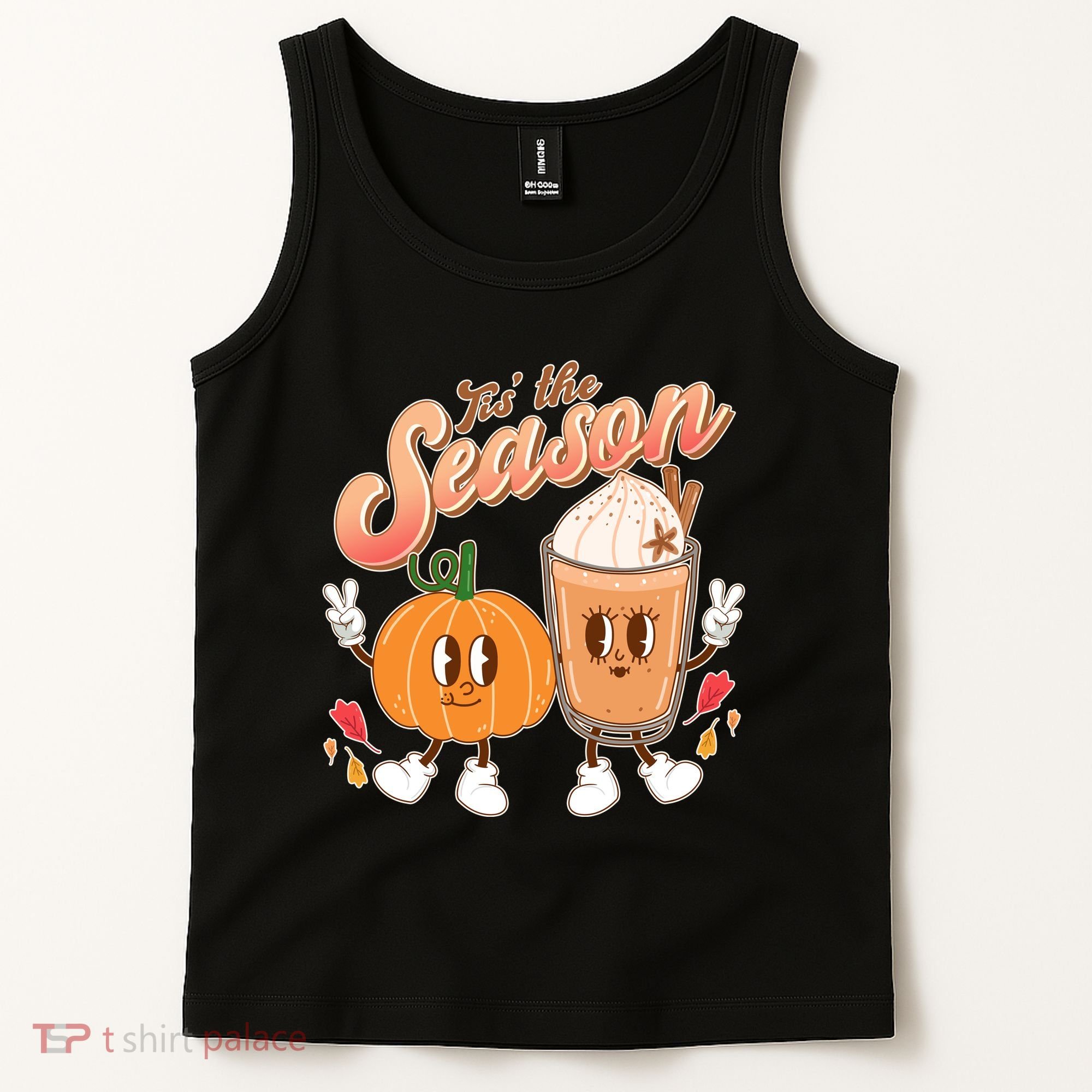 Cute Retro Fall Pumpkin Spice Tis The Season Tank Top