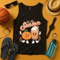 Cute Retro Fall Pumpkin Spice Tis The Season Tank Top thumb 4