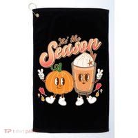 Cute Retro Fall Pumpkin Spice Tis The Season Golf Towel thumb 0