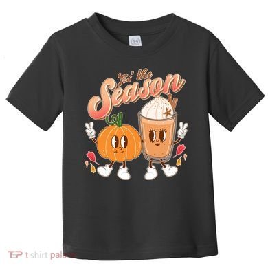 Cute Retro Fall Pumpkin Spice Tis The Season Toddler T-Shirt