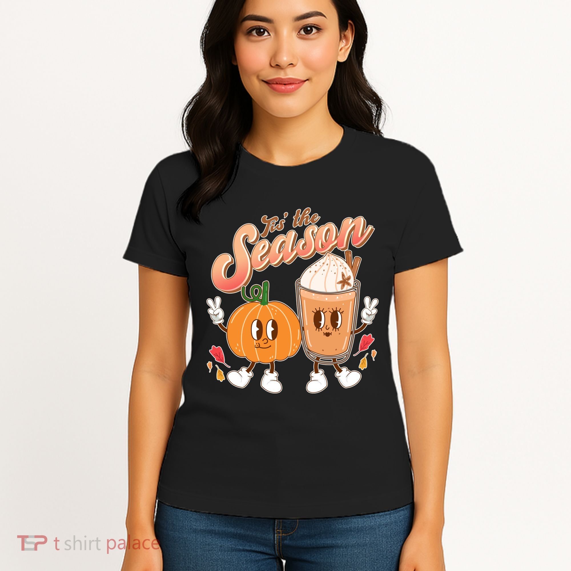 Cute Retro Fall Pumpkin Spice Tis The Season Women's T-Shirt
