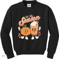 Cute Retro Fall Pumpkin Spice Tis The Season Kids Sweatshirt thumb 0