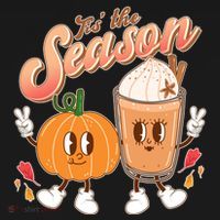Cute Retro Fall Pumpkin Spice Tis The Season Kids Sweatshirt thumb 2