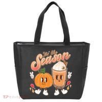 Cute Retro Fall Pumpkin Spice Tis The Season Tote Bag thumb 0