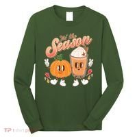 Cute Retro Fall Pumpkin Spice Tis The Season Long Sleeve Shirt thumb 0