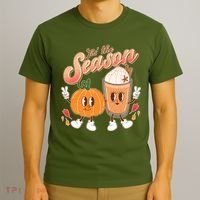 Cute Retro Fall Pumpkin Spice Tis The Season T-Shirt thumb 3