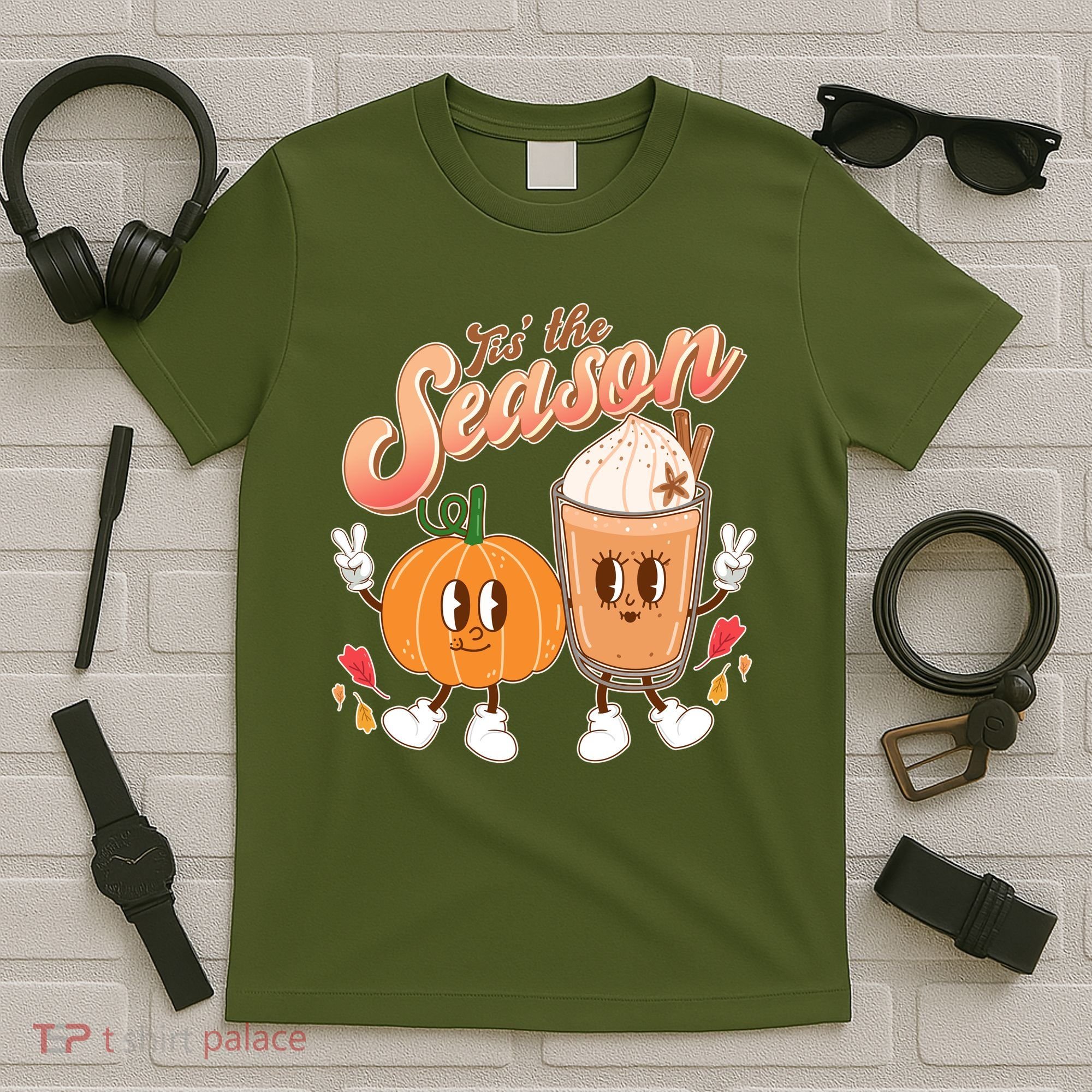 Cute Retro Fall Pumpkin Spice Tis The Season T-Shirt