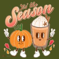 Cute Retro Fall Pumpkin Spice Tis The Season Kids Hoodie thumb 2