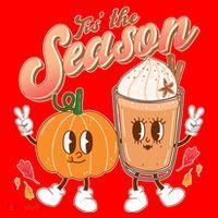 Cute Retro Fall Pumpkin Spice Tis The Season Santa Hat thumb 1