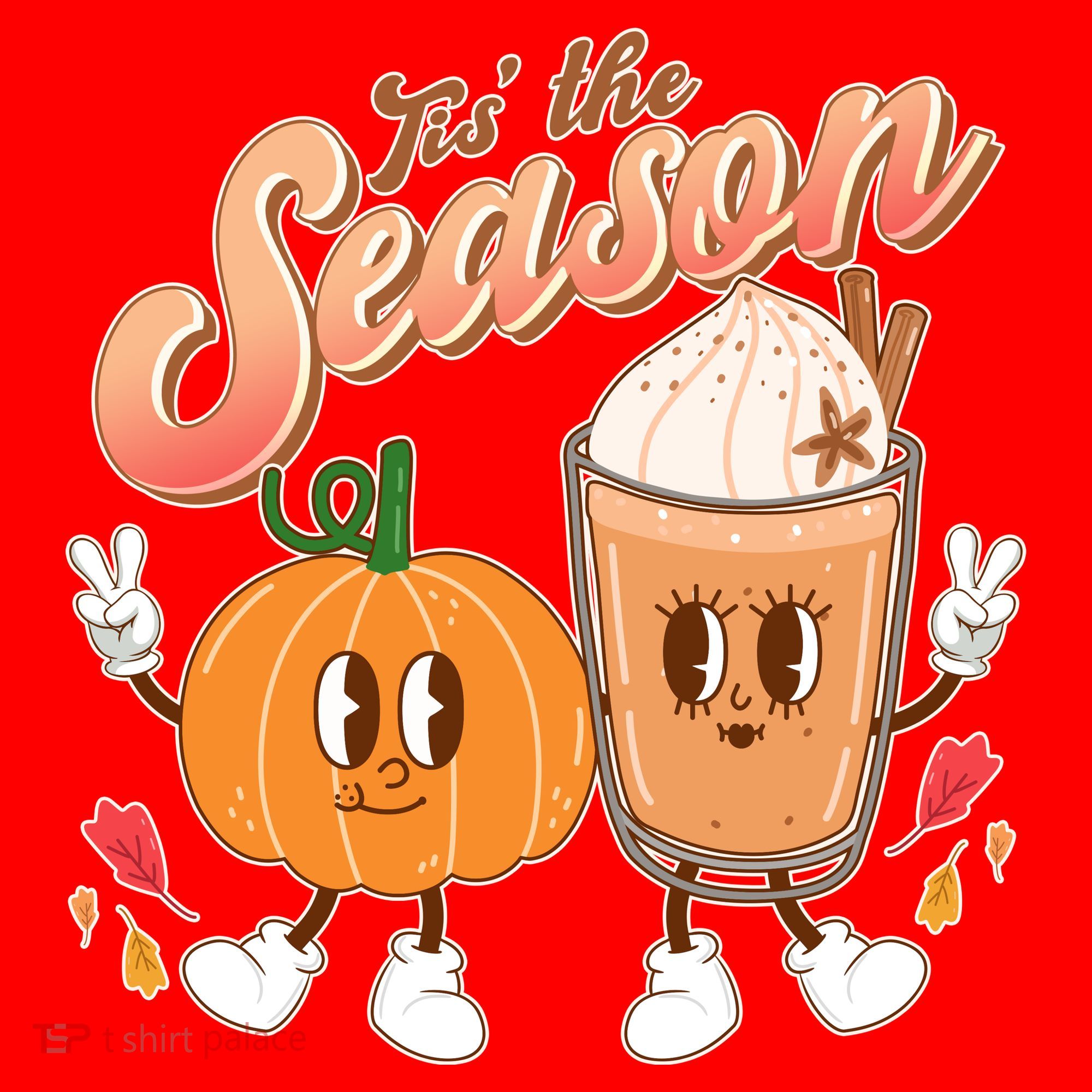 Cute Retro Fall Pumpkin Spice Tis The Season Santa Hat