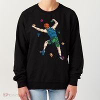 Climber Reaching For Holds Illustrated Rock Climbing Scene Women's Sweatshirt thumb 0