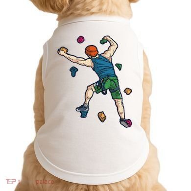 Climber Reaching For Holds Illustrated Rock Climbing Scene Doggie Tank