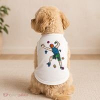 Climber Reaching For Holds Illustrated Rock Climbing Scene Doggie Tank thumb 2