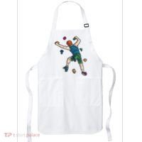 Climber Reaching For Holds Illustrated Rock Climbing Scene Apron thumb 0
