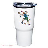 Climber Reaching For Holds Illustrated Rock Climbing Scene Tumbler thumb 0