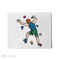 Climber Reaching For Holds Illustrated Rock Climbing Scene Mousepad thumb 0