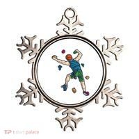 Climber Reaching For Holds Illustrated Rock Climbing Scene Ornament thumb 0