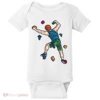 Climber Reaching For Holds Illustrated Rock Climbing Scene Baby Bodysuit thumb 0