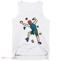 Climber Reaching For Holds Illustrated Rock Climbing Scene Tank Top thumb 0