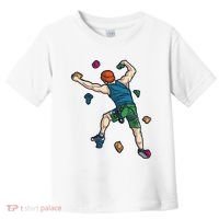Climber Reaching For Holds Illustrated Rock Climbing Scene Toddler T-Shirt thumb 0