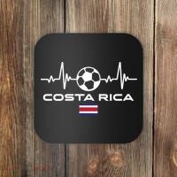 Costa Rica Football Soccer Pulse Jersey Coaster thumb 0