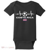 Costa Rica Football Soccer Pulse Jersey Baby Bodysuit thumb 0