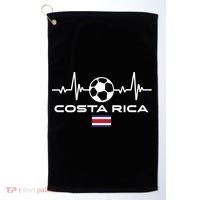 Costa Rica Football Soccer Pulse Jersey Golf Towel thumb 0