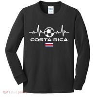 Costa Rica Football Soccer Pulse Jersey Kids Long Sleeve Shirt thumb 0