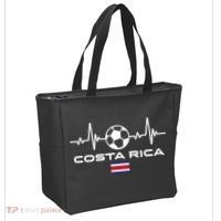 Costa Rica Football Soccer Pulse Jersey Tote Bag thumb 2