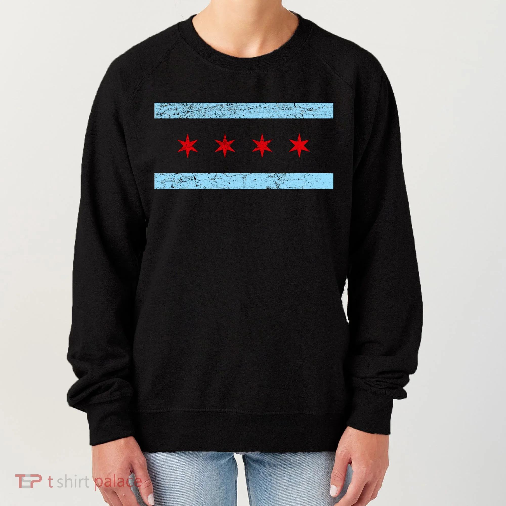 Chicago Retro Flag Vintage Women's Sweatshirt