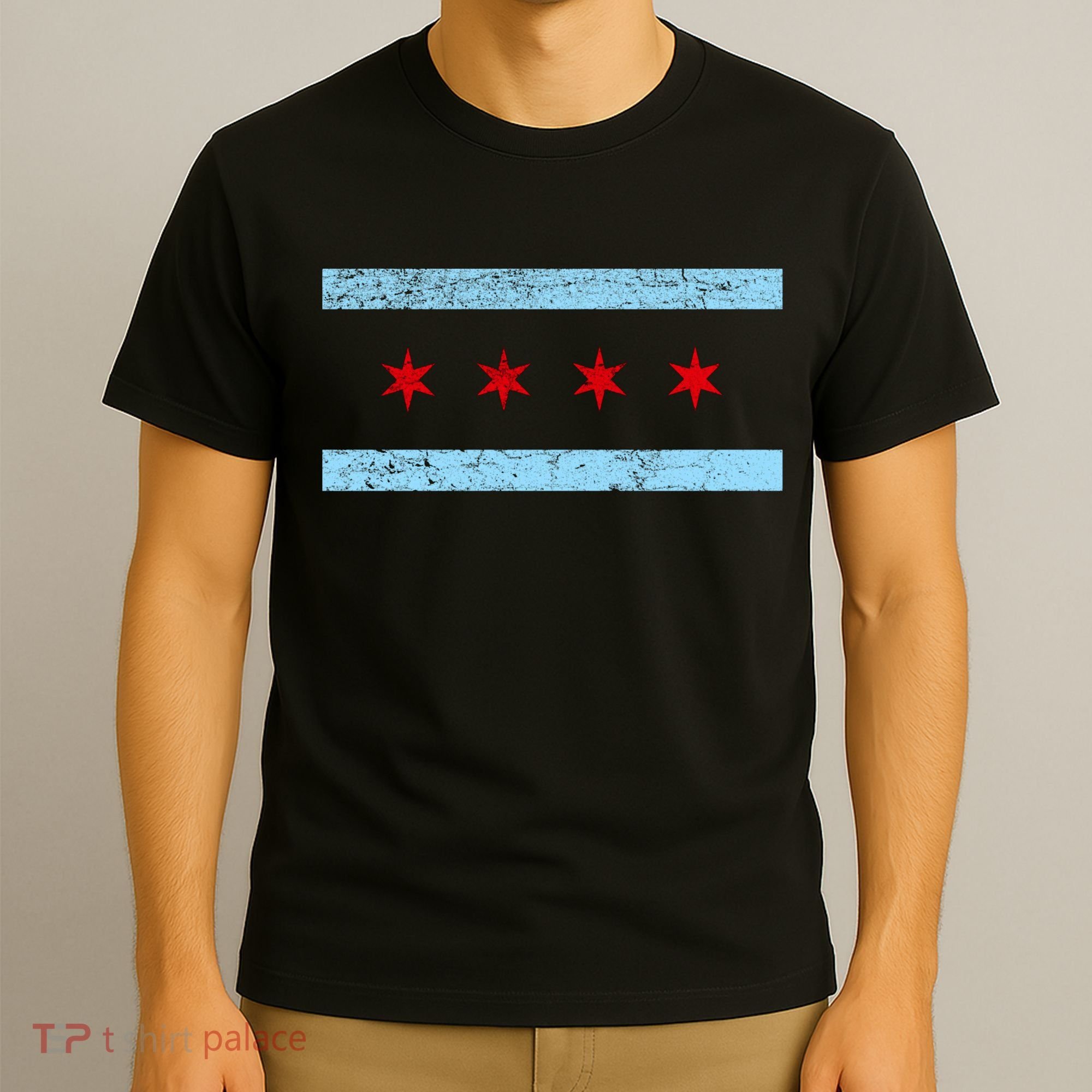 Chicago Retro Flag Vintage T-Shirt