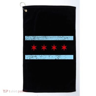 Chicago Retro Flag Vintage Golf Towel