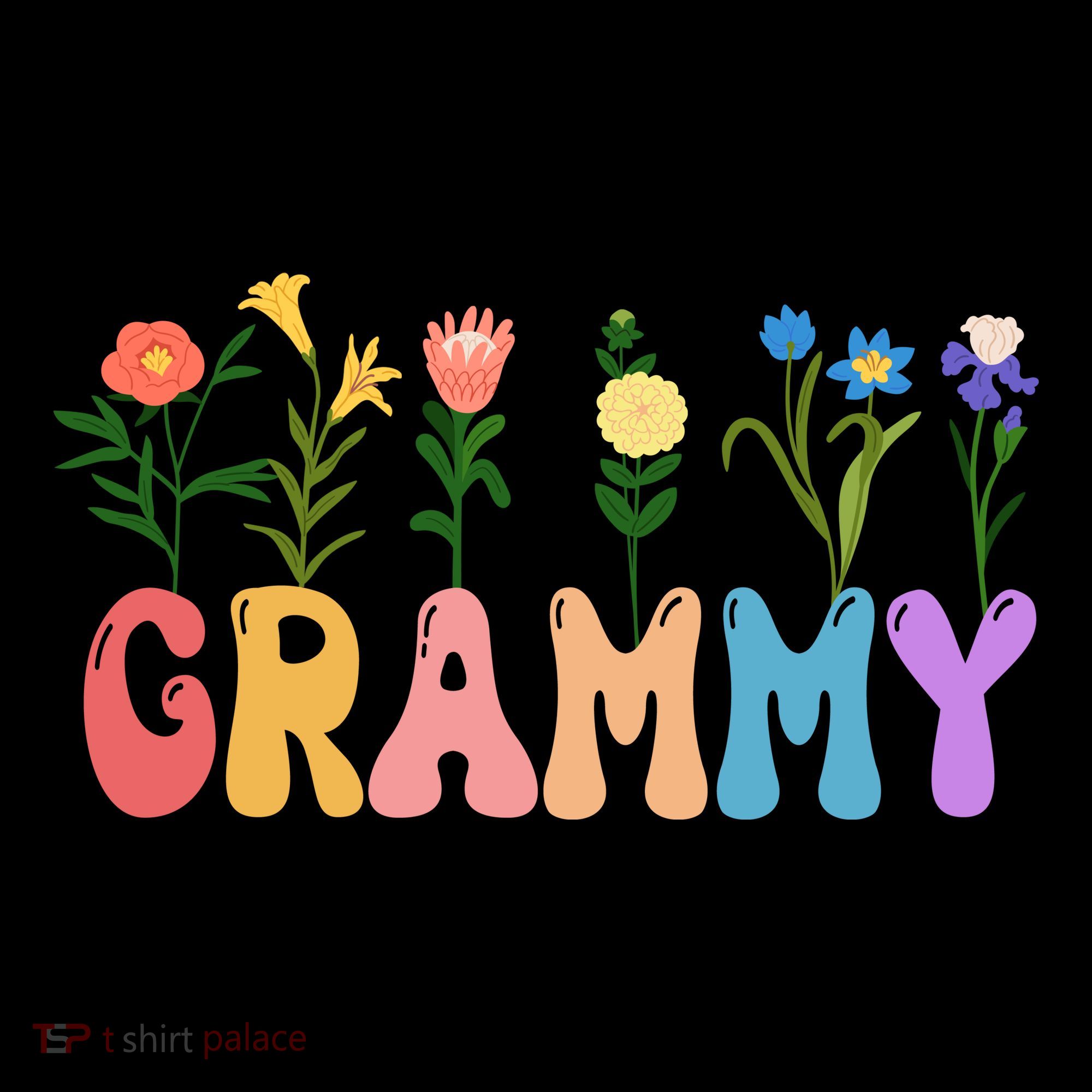 Cute Retro Floral Grammy Coaster