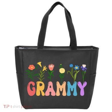 Cute Retro Floral Grammy Tote Bag