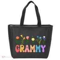Cute Retro Floral Grammy Tote Bag thumb 0