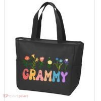 Cute Retro Floral Grammy Tote Bag thumb 3