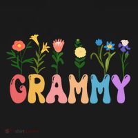 Cute Retro Floral Grammy Tote Bag thumb 4