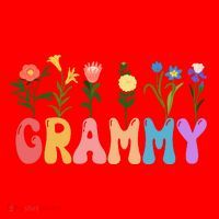 Cute Retro Floral Grammy Santa Hat thumb 1