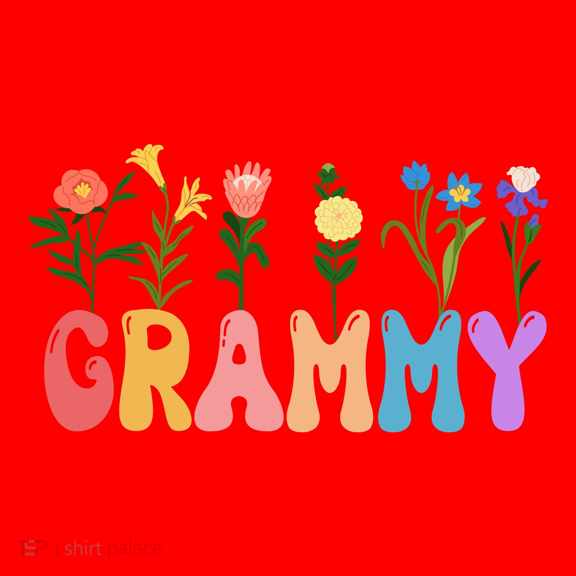 Cute Retro Floral Grammy Santa Hat
