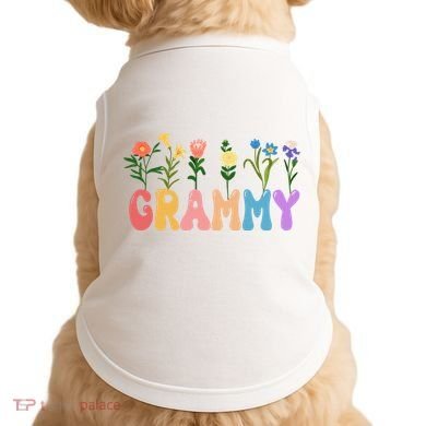 Cute Retro Floral Grammy Doggie Tank