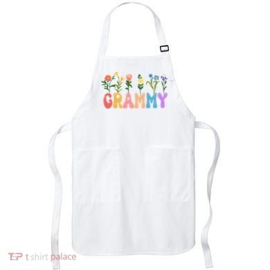 Cute Retro Floral Grammy Apron