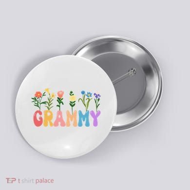 Cute Retro Floral Grammy Button