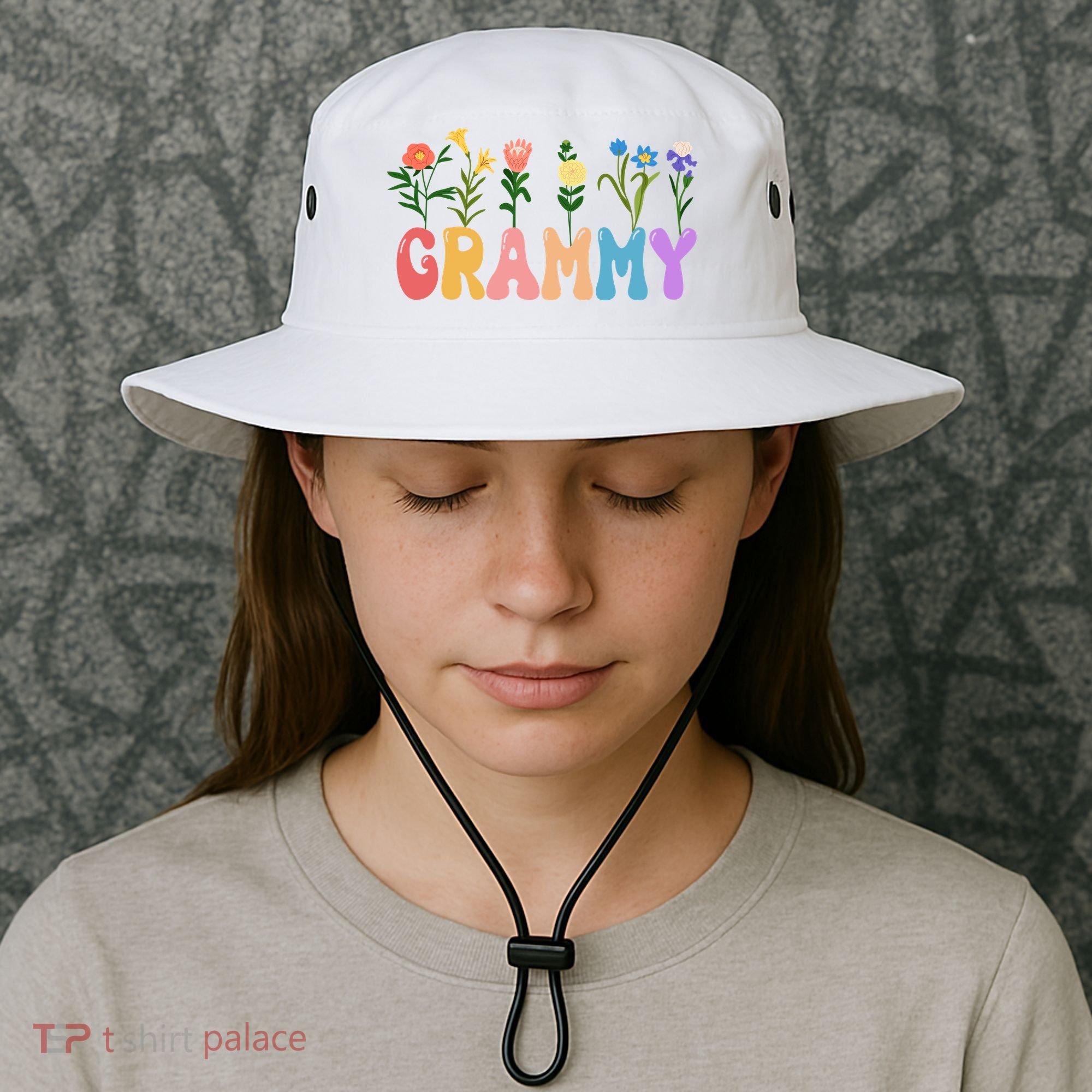 Cute Retro Floral Grammy Bucket Hat
